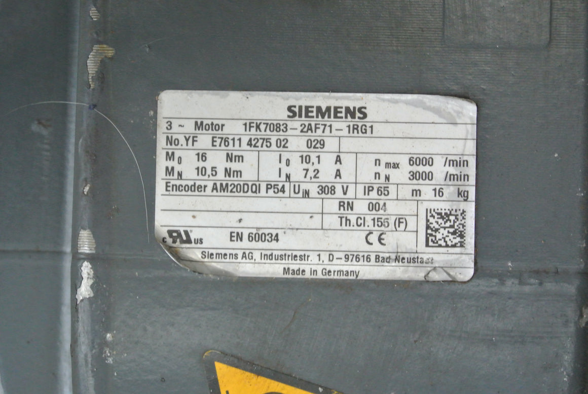 Siemens 1FK7083-2AF71-1RG1 Servo Motor - Rockss Automation