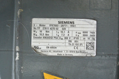 Siemens 1FK7083-2AF71-1RG1 Servo Motor - Rockss Automation