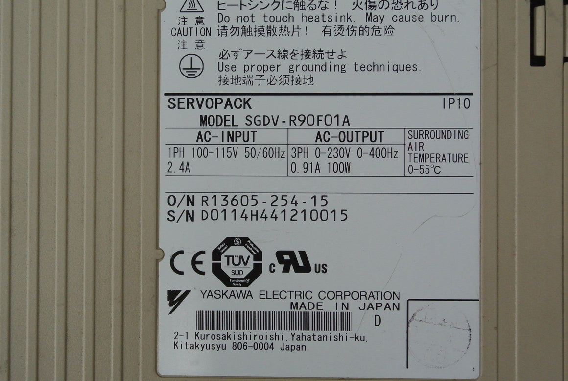 YASKAWA SGDV-R90F01A AC Servo Drive Input AC100-115V - Rockss Automation