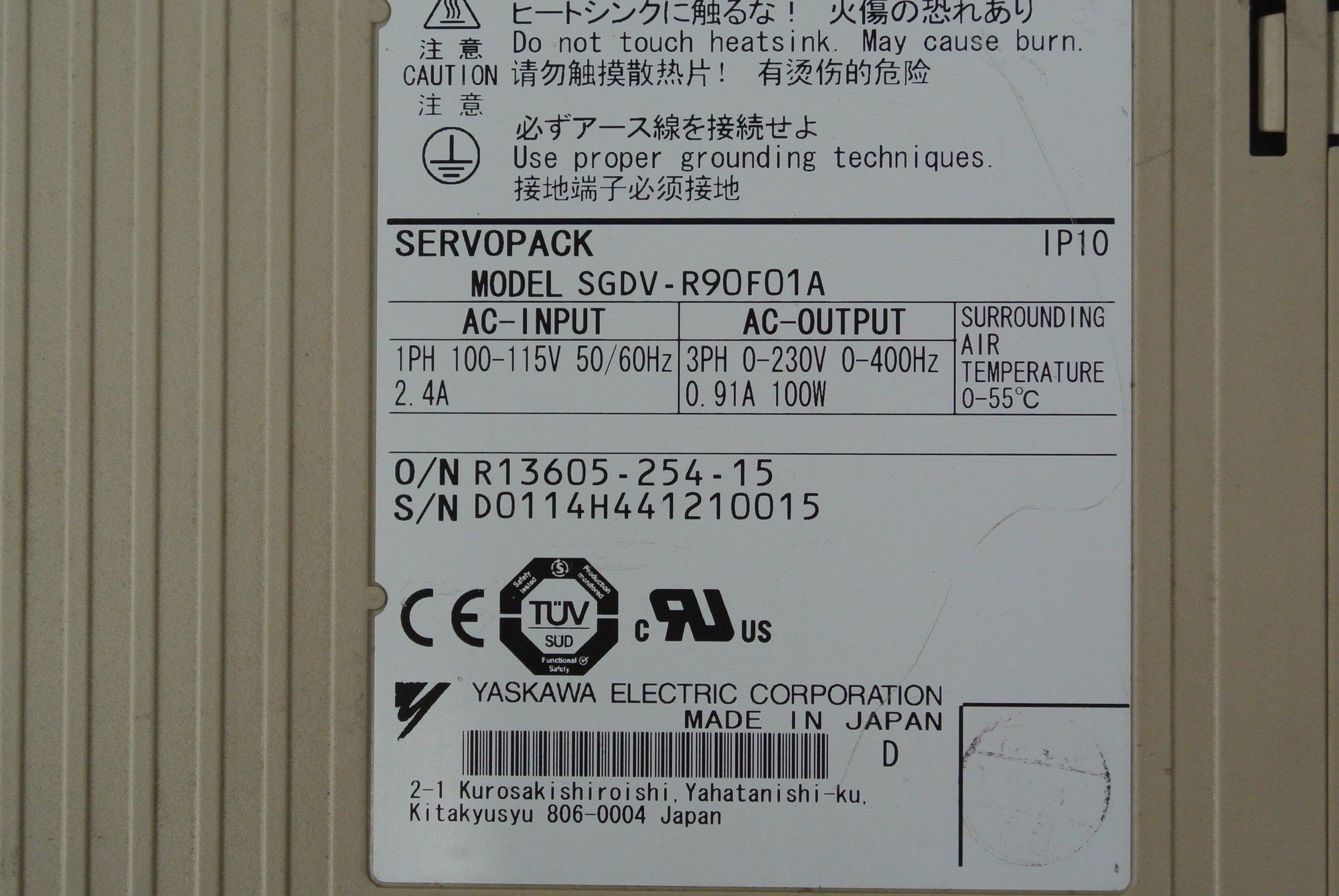 YASKAWA SGDV-R90F01A AC Servo Drive Input AC100-115V - Rockss Automation
