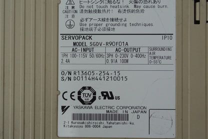 YASKAWA SGDV-R90F01A AC Servo Drive Input AC100-115V - Rockss Automation