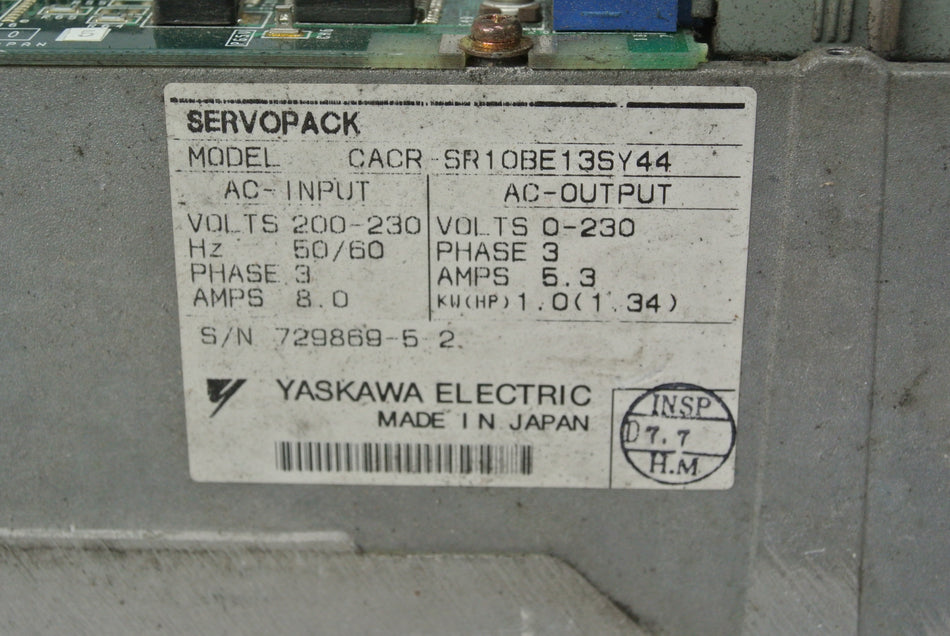 YASKAWA CACR-SR10BE13SY44 Inverter Input 200-230V - Rockss Automation