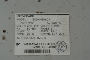 YASKAWA SGDM-60ADA Servo Drive Input AC200-230V - Rockss Automation