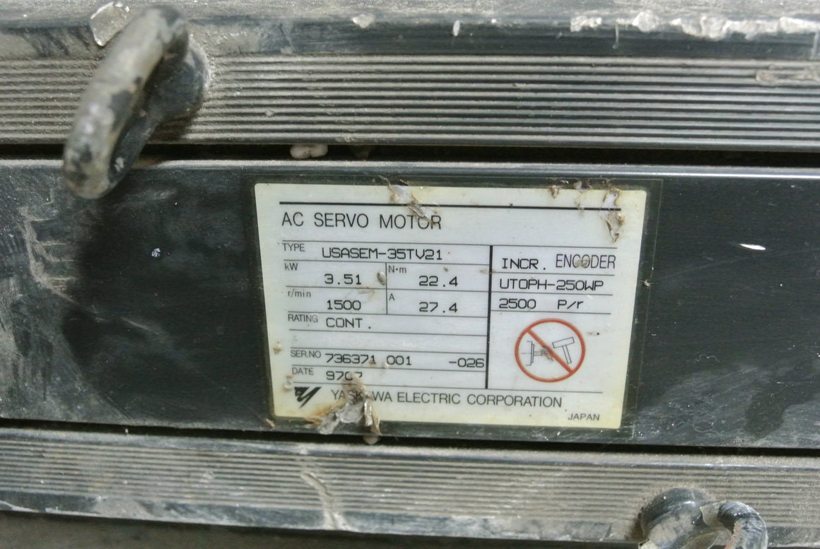YASKAWA USASEM-35TV21 AC Servo Motor - Rockss Automation