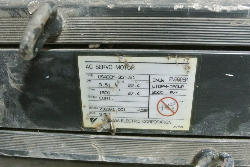 YASKAWA USASEM-35TV21 AC Servo Motor - Rockss Automation