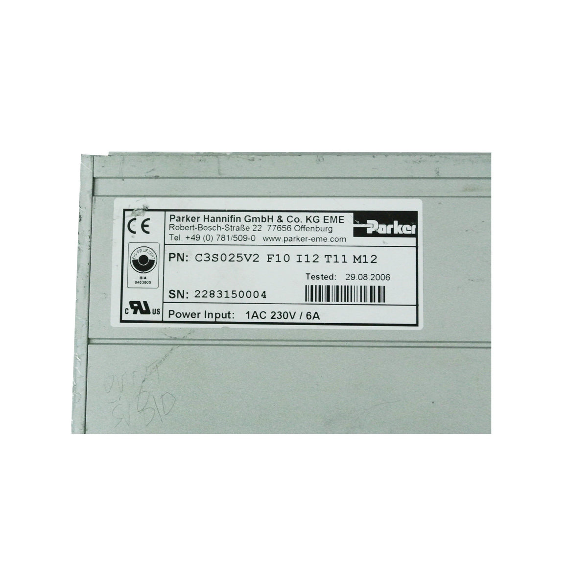 PARKER Servo Driver C3S025V2F10 I12 T11 M12 Used In Good Condition - Rockss Automation