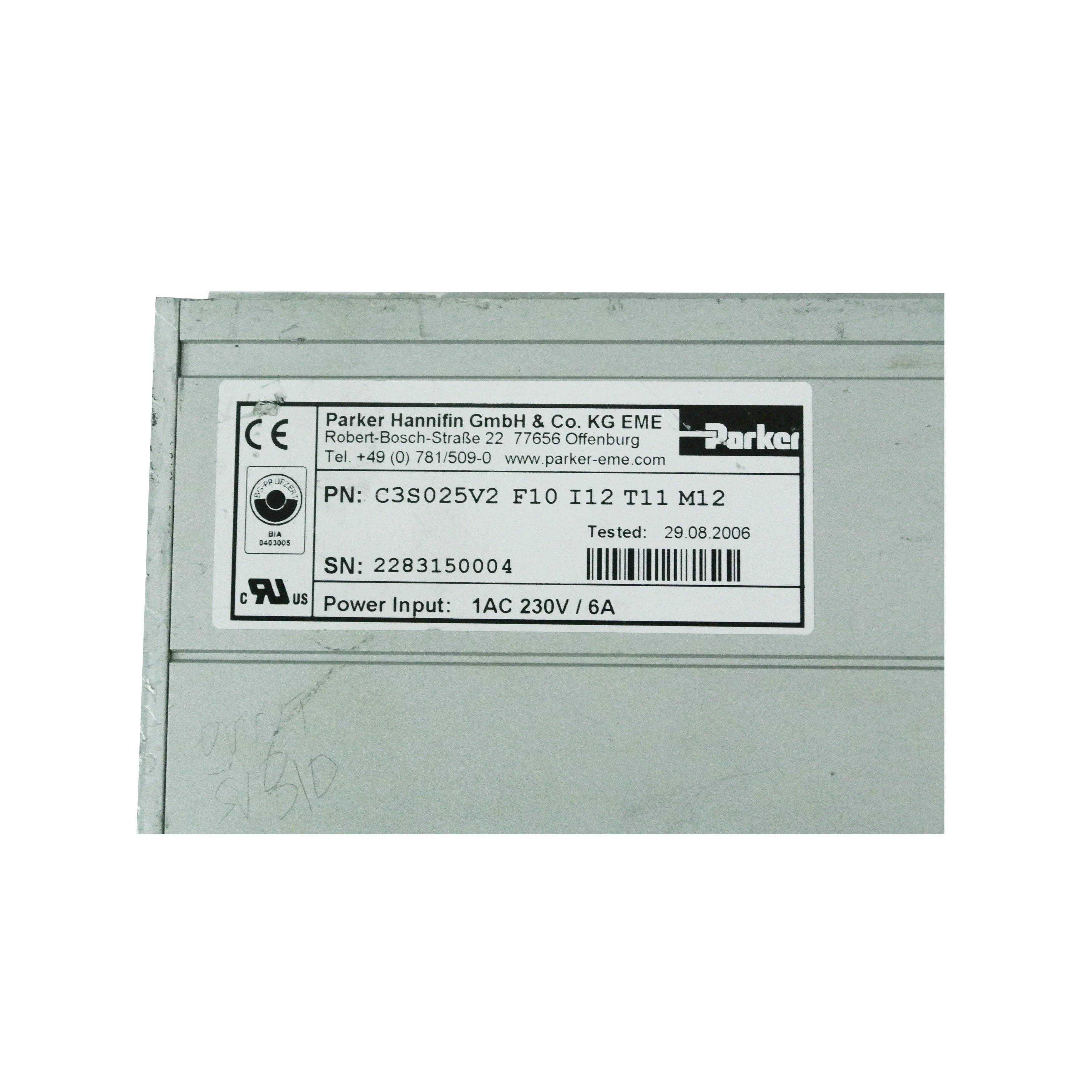 PARKER Servo Driver C3S025V2F10 I12 T11 M12 Used In Good Condition - Rockss Automation