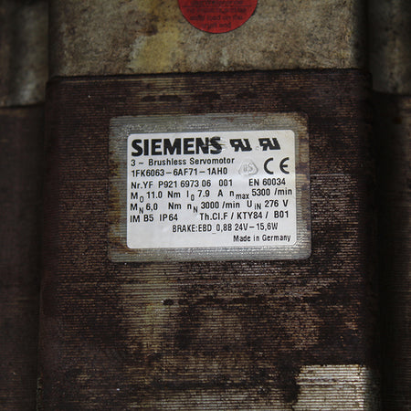Siemens 1FK6063-6AF71-1AH0 Servo Motor - Rockss Automation