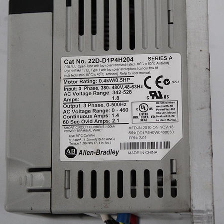 Allen Bradley 22D-D1P4H204 0.4kw 380V Frequency Converter - Rockss Automation