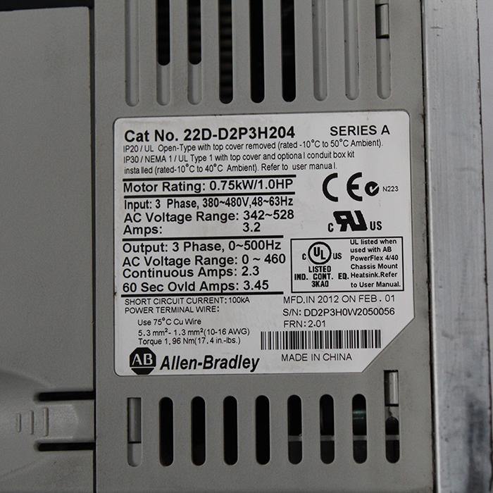 Allen Bradley 22D-D2P3H204 0.75kw 380-480V Frequency Converter - Rockss Automation