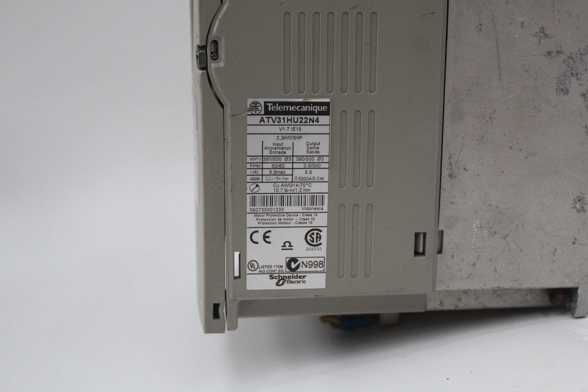Used Schneider Telemecanique ATV31 Variable Speed Drive 2.2kw ATV31HU22N4 - Rockss Automation