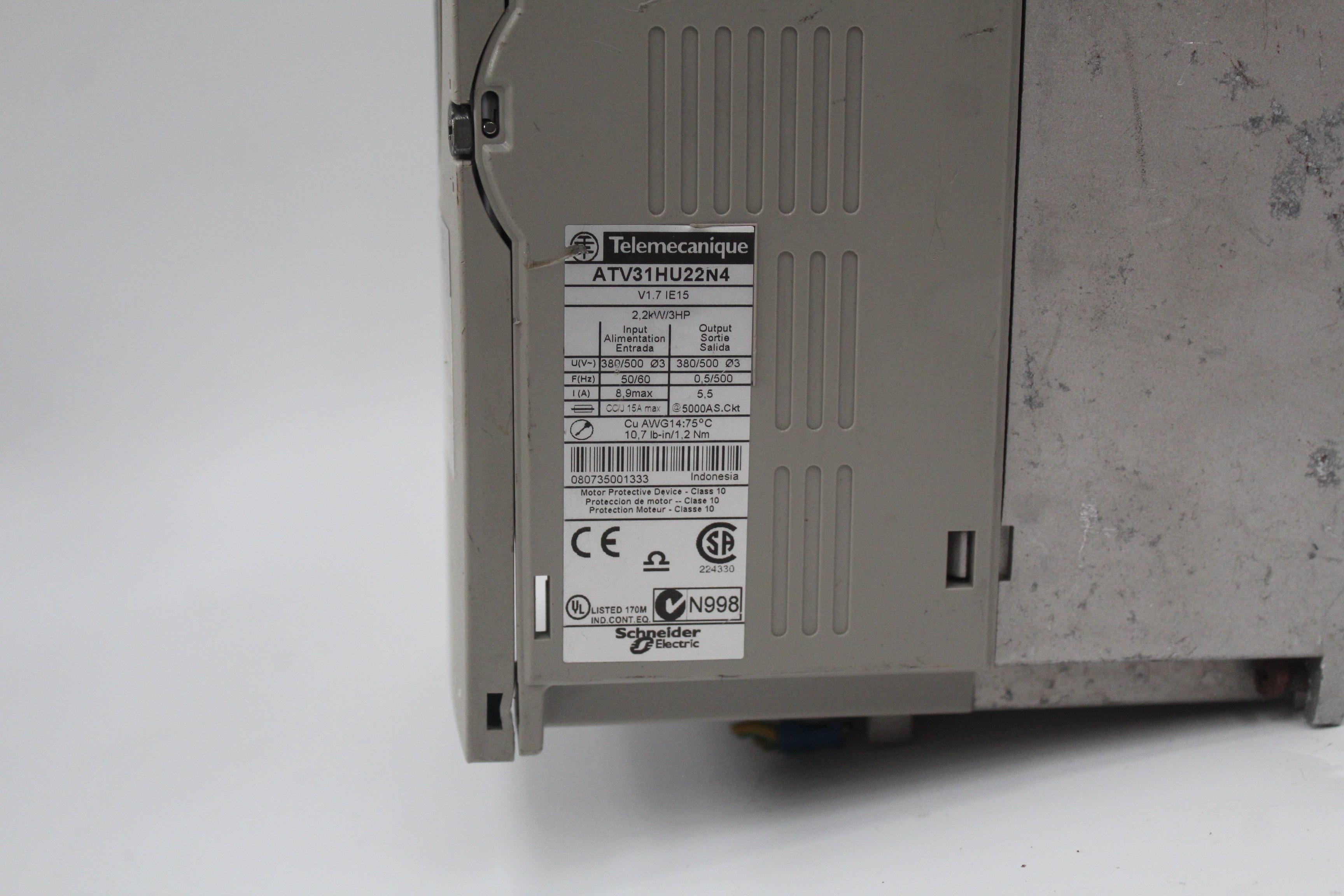 Used Schneider Telemecanique ATV31 Variable Speed Drive 2.2kw ATV31HU22N4 - Rockss Automation