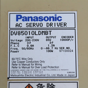 Panasonic DV85010LDMBT Semiconductor Servo Drive 100W