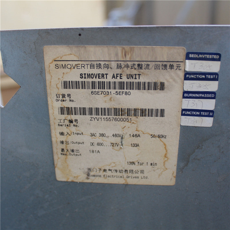 Siemens 6SE7031-5EF80 Simovert AFE Unit - Rockss Automation