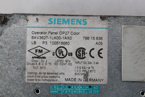 Siemens 6AV3627-1LK00-1AX0 OP27 Simatic HMI Panel - Rockss Automation