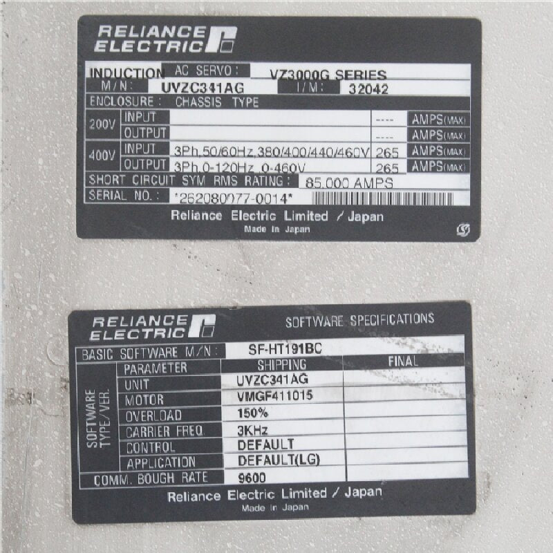 RELIANCE ELECTRIC VZ3000G UVZC341AG交流伺服驅動器