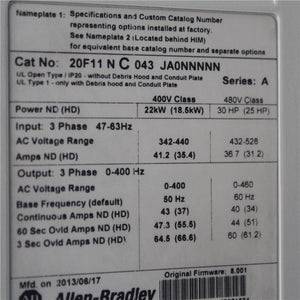 Allen Bradley PowerFlex 753 AC Drive, Inverter 22KW 20F11NC043JA0NNNNN Used In Good Condition - Rockss Automation