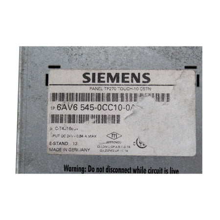 Siemens Touch Panel 6AV6545-0CC10-0AX0 6AV6 545-0CC10-0AX0 Used In Good Condition - Rockss Automation