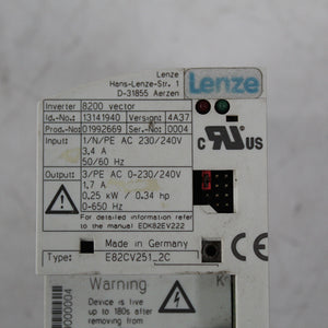 Lenze E82CV251-2C 8200 Vector Inverter 250W - Rockss Automation