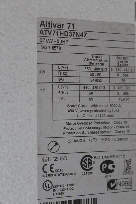 Schneider Altivar 71 ATV71HD37N4Z Inverter 37kW - Rockss Automation