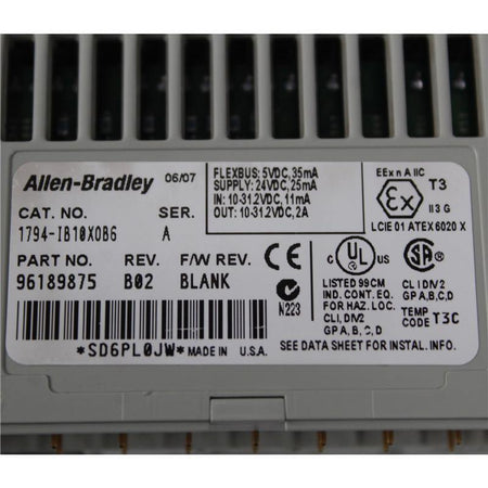 Allen Bradley 1794-IB10XOB6 I/O Module Ser A REV B02 - Rockss Automation