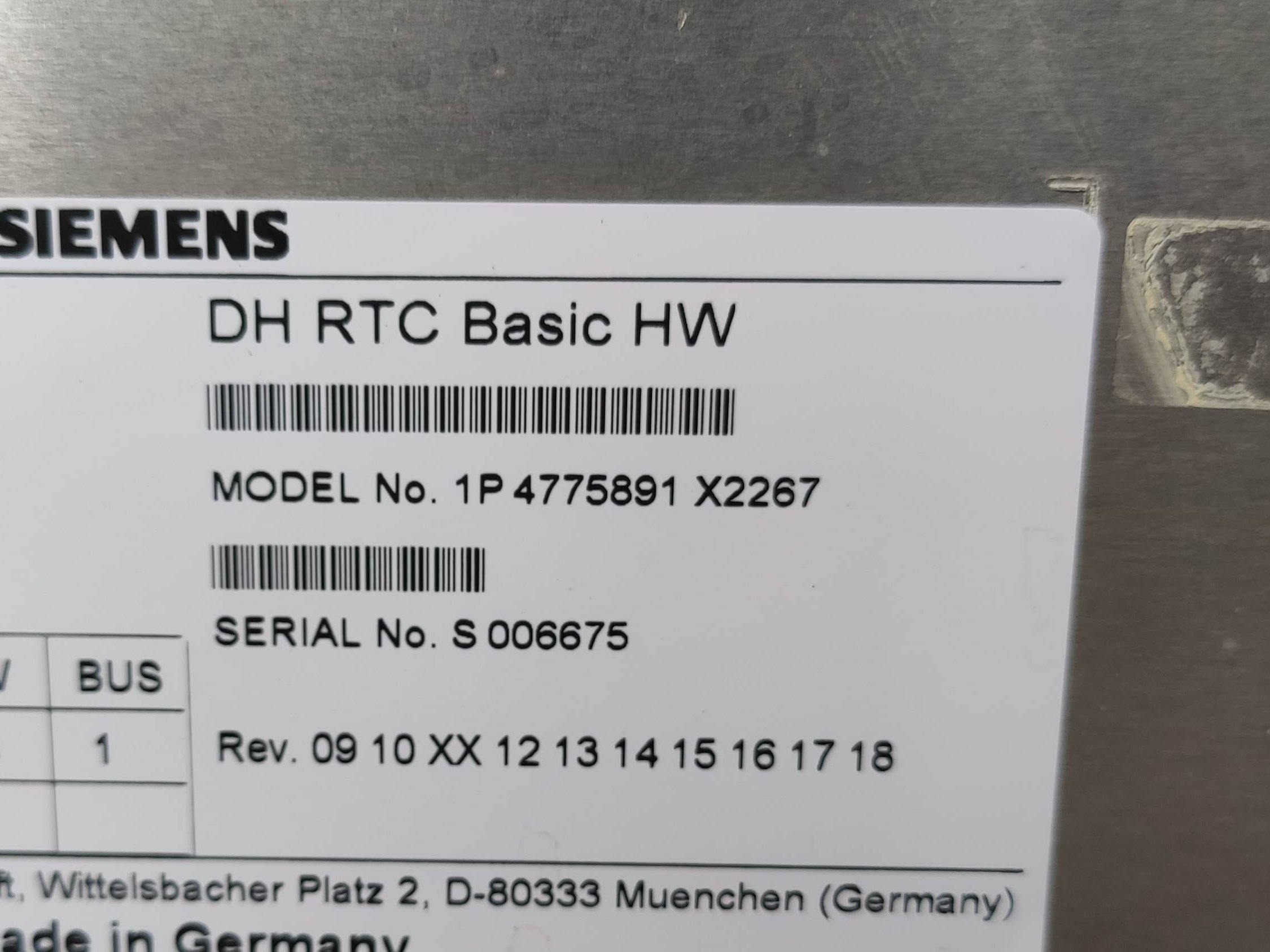 Used Siemens DH RTC Basic HW Controller 1P 4775891 X2267 - Rockss Automation