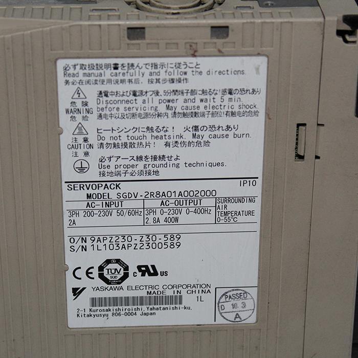 Used Yaskawa AC Servo Driver 400W SGDV-2R8A01A002000 - Rockss Automation