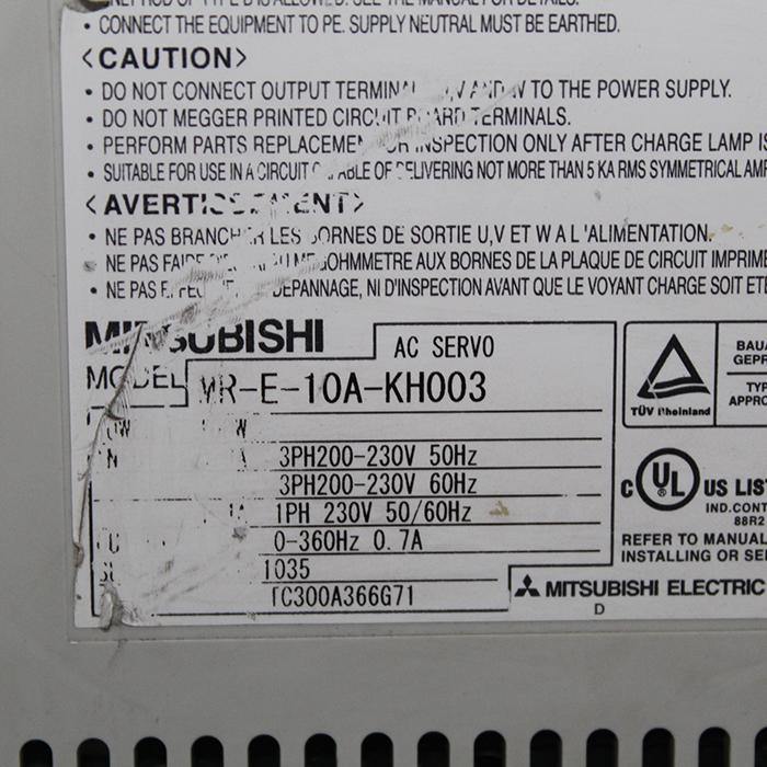 Mitsubishi MR-E-10A-KH003 AC Servo Drive Input 200-230V - Rockss Automation