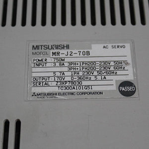 Mitsubishi MR-J2-70B AC Servo Drive 750w Input 200-230V - Rockss Automation