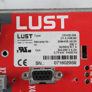 Lust CDA32.004.C1.4.H08.B0 Servo Drive Input 230V 50/60Hz - Rockss Automation
