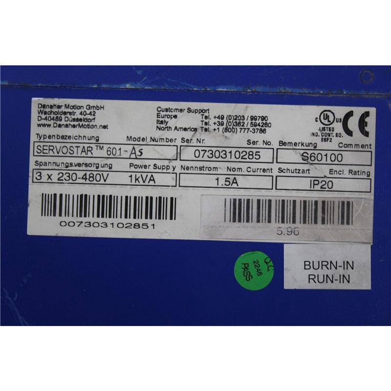 Kollmorgen SERVOSTAR TM 601-AS S60100 Servo Driver - Rockss Automation