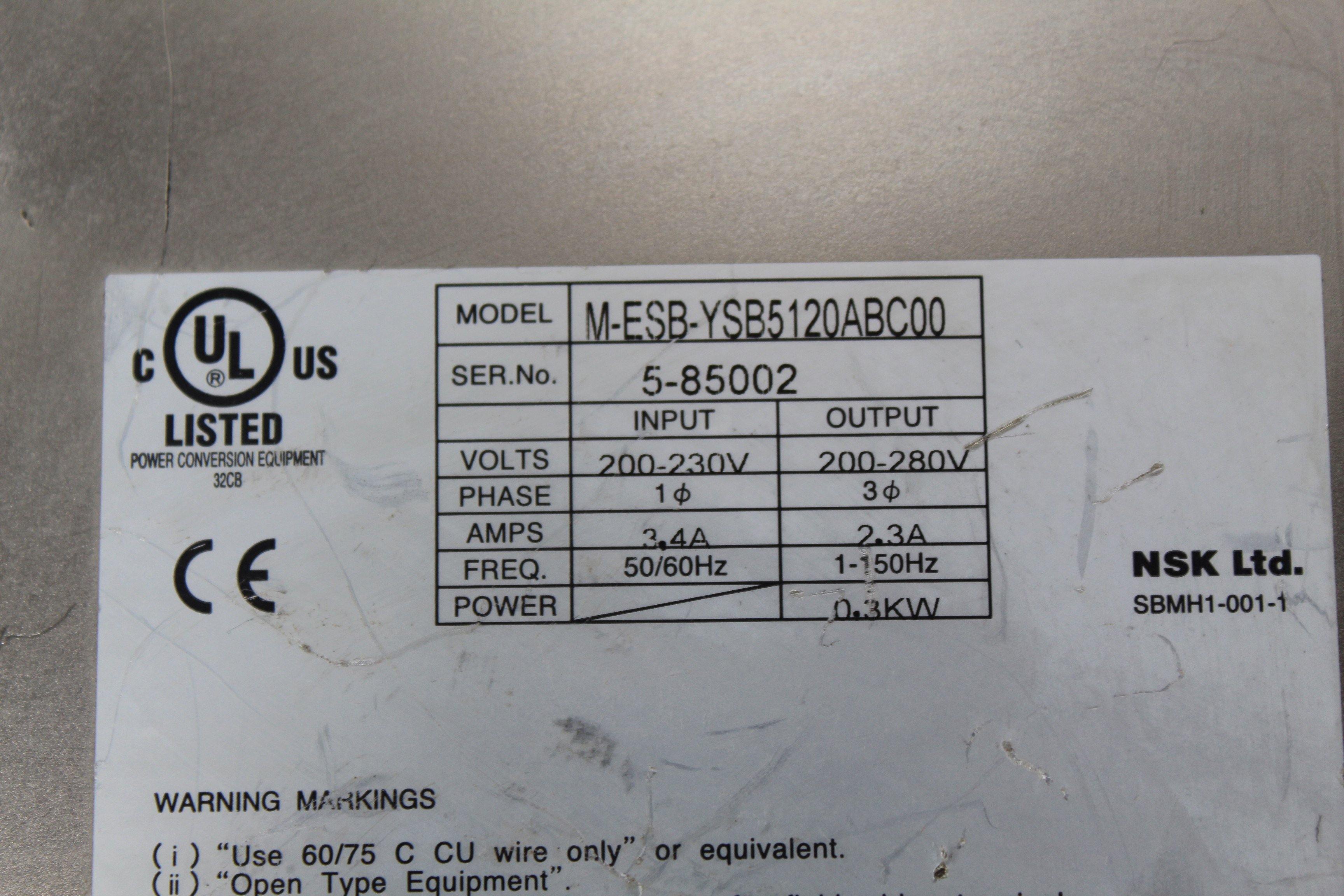 NSK ESB-YSB5120ABC00-03 Servo Drive Series 5-85002 - Rockss Automation