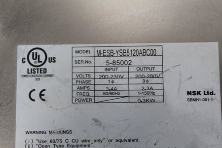NSK ESB-YSB5120ABC00-03 Servo Drive Series 5-85002 - Rockss Automation