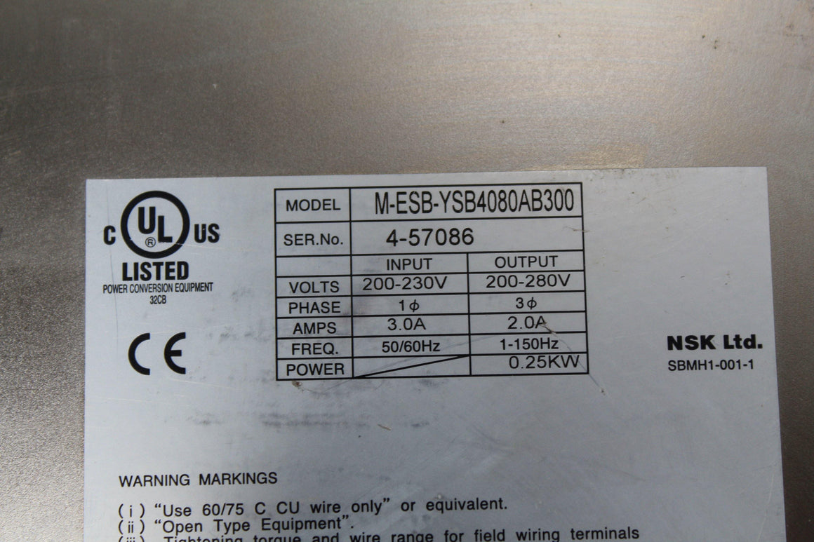 NSK ESB-YSB4080AB300-03 Servo Drive Series 4-57086-700 - Rockss Automation