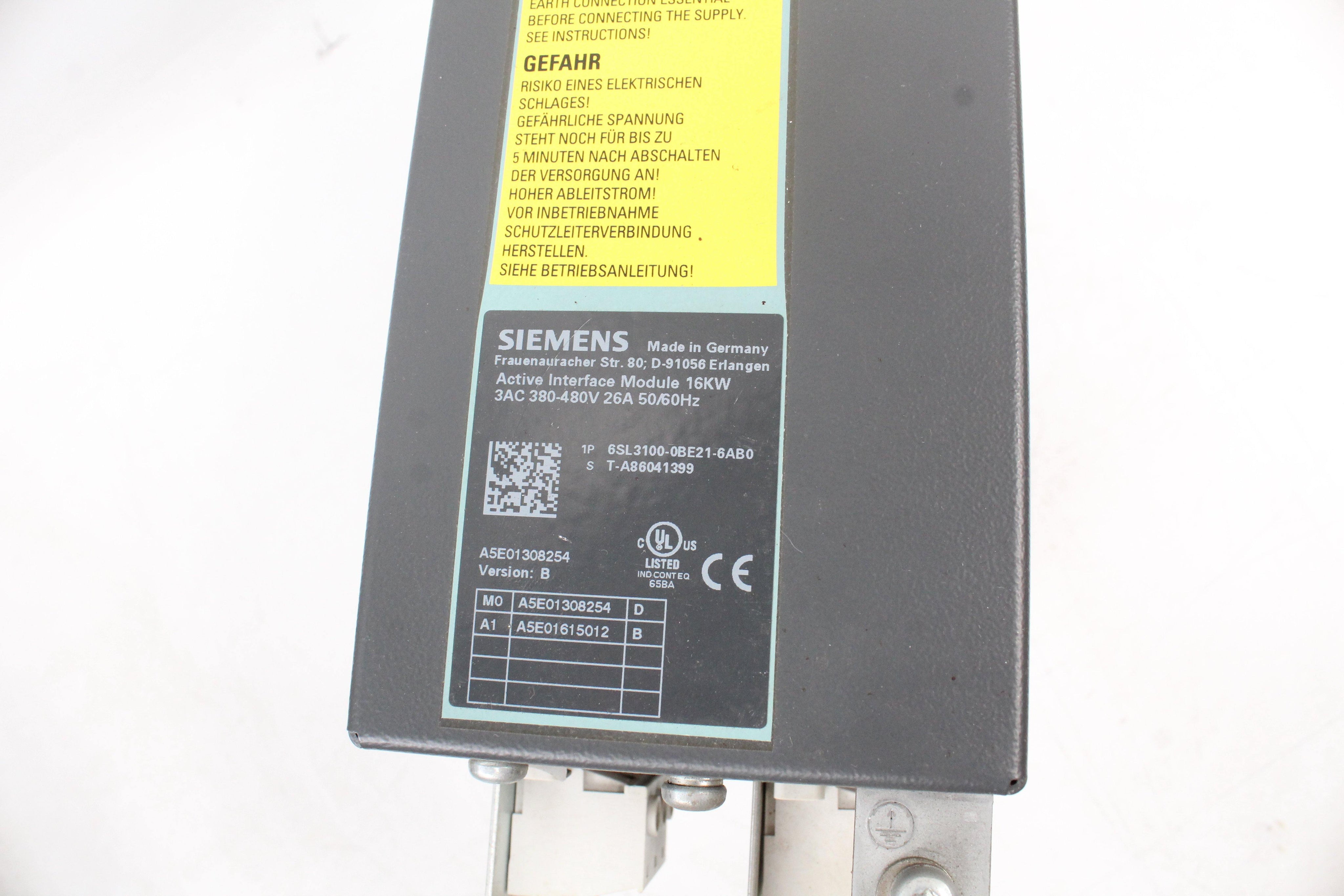 SIEMENS 6SL3100-0BE21-6AB0 Active Interface Module 16kw - Rockss Automation