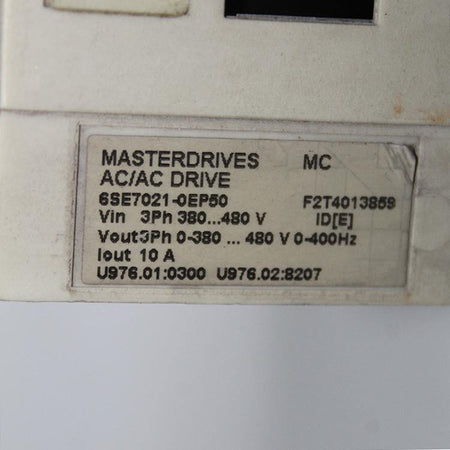 SIEMENS 6SE7021-0EP50 Control Unit - Rockss Automation