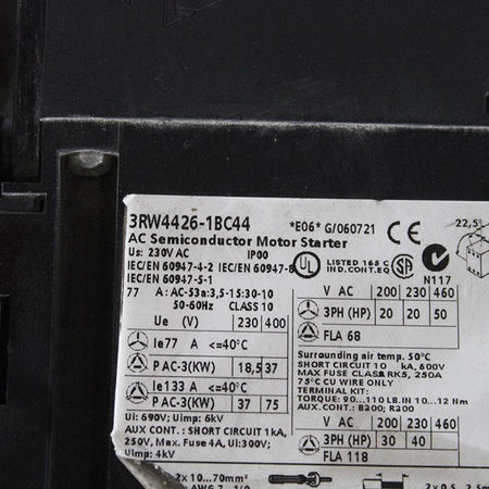 SIEMENS 3RW4426-1BC44 Soft Starter - Rockss Automation