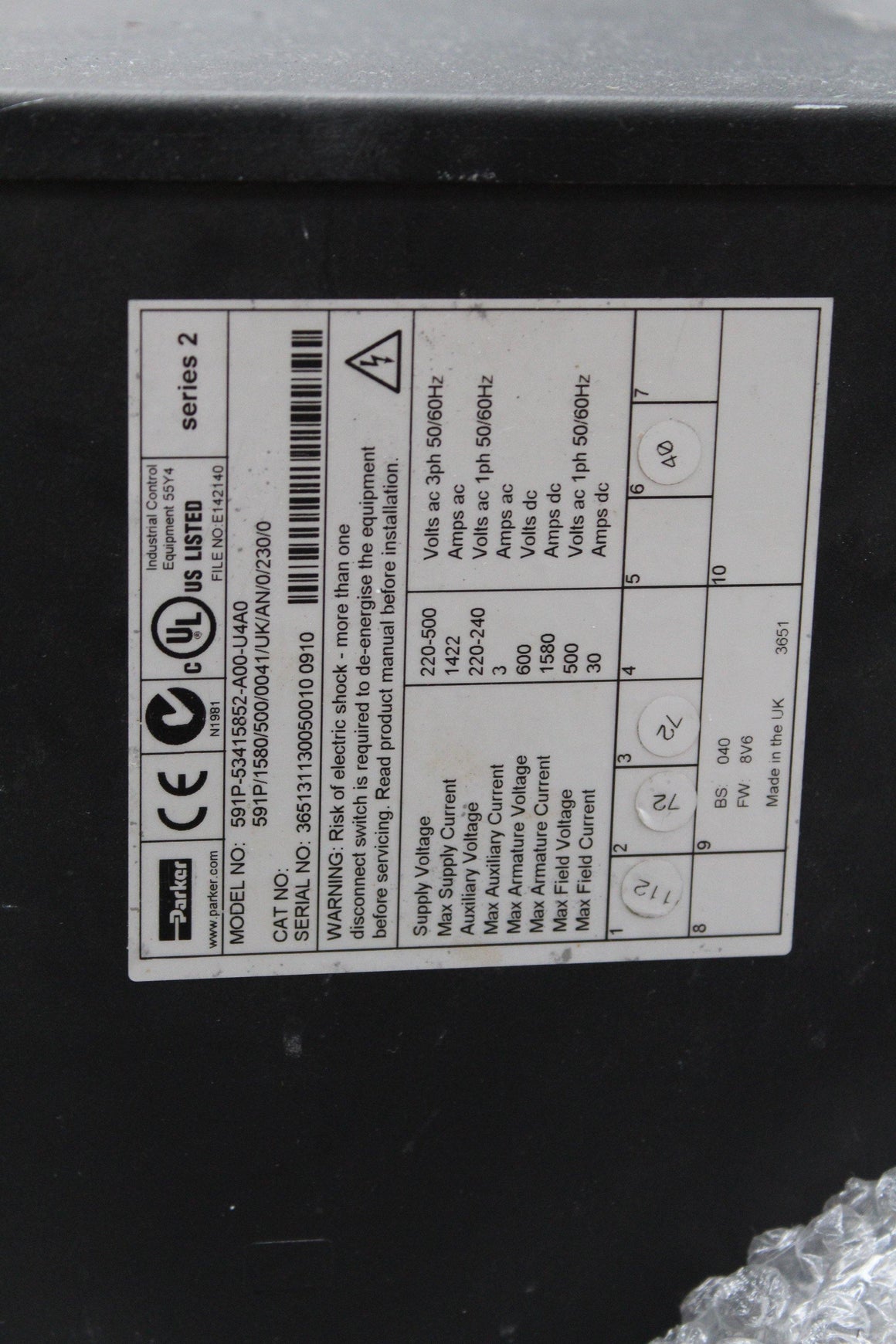 Parker 591P-53415852-A00-U4A0 DC Speed Regulator - Rockss Automation