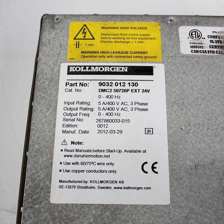 Used Kollmorgen INPUT 5A 400VAC 3phase DMC250720P Servo Driver - Rockss Automation