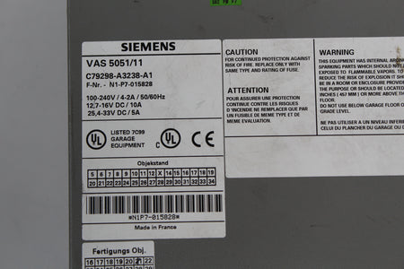 Siemens C79298-A3238-A1 VAS 5051/11 - Rockss Automation