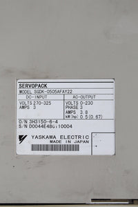 YASKAWA SGDK-0505AFAY22 Servo Drive Input DC270-325V - Rockss Automation