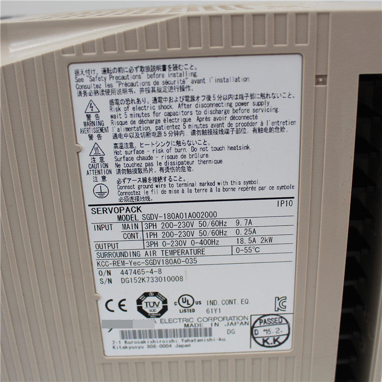 Yaskawa SGDV-180A01A002000 Robotic Servo Drive - Rockss Automation