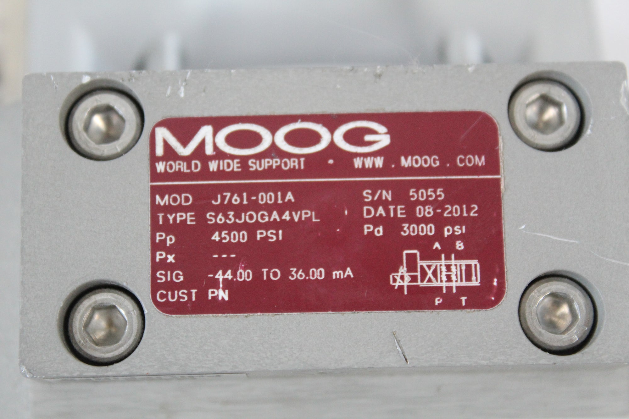 MOOG J761-001A Hydraulic Servo Valve S63JOGA4VPL - Rockss Automation