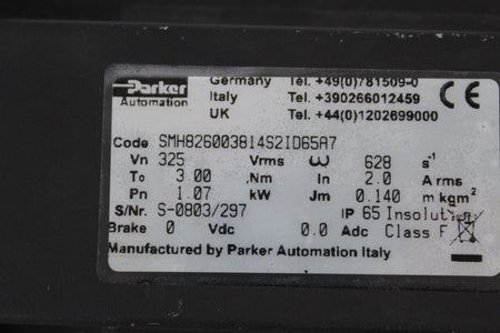 Parker SMH826003814S2ID65A7 Servo Motor - Rockss Automation