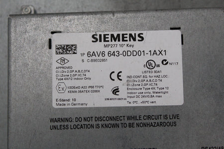 Siemens 6AV6643-0DD01-1AX1 Touch Screen - Rockss Automation
