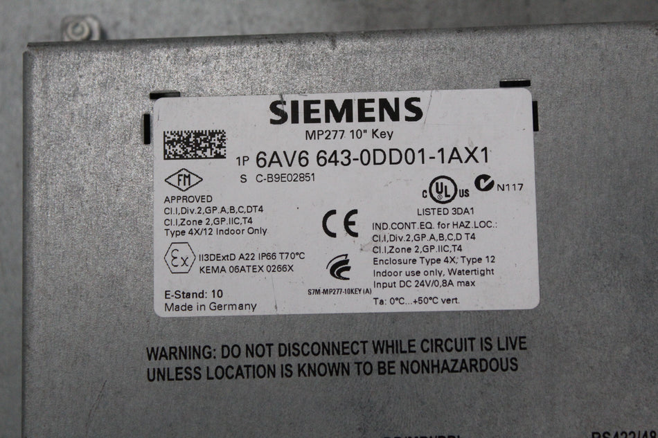 Siemens 6AV6643-0DD01-1AX1 Touch Screen - Rockss Automation