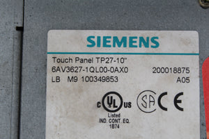 Siemens 6AV3627-1QL00-0AX0 Touch Panel TP27-10 - Rockss Automation