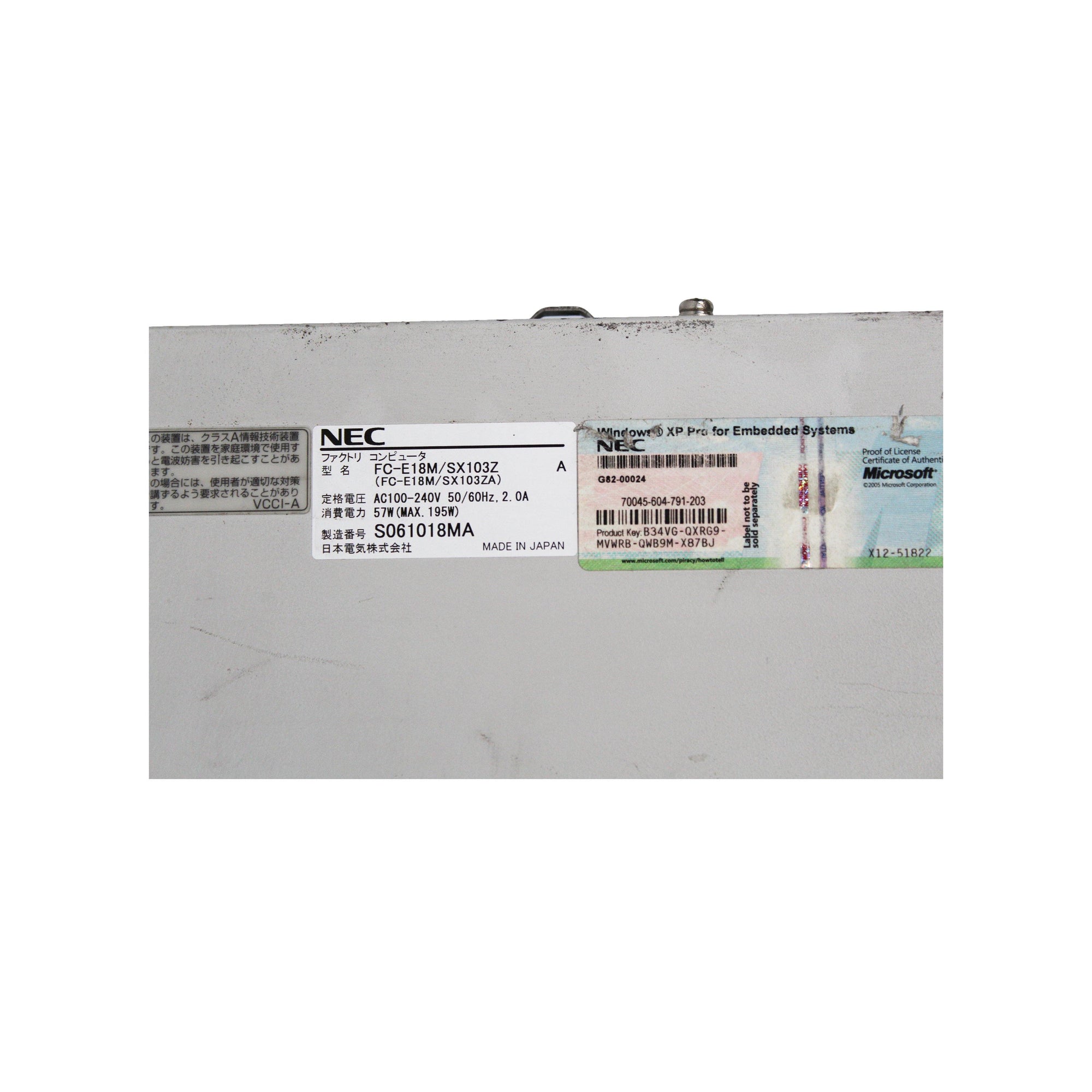 NEC Industrial Computer FC-E18M/SX103Z(FC-E18M/SX103ZA) Used In Good Condition - Rockss Automation