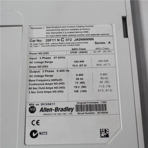 Allen Bradley PowerFlex 753 AC Drive, Inverter 37KW 20F11NC072JA0NNNNN Used In Good Condition - Rockss Automation