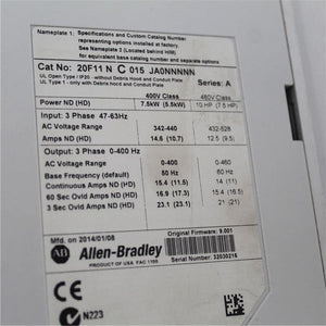 Allen Bradley PowerFlex 753 AC Drive, Inverter 7.5KW 20F11NC015JA0NNNNN Used In Good Condition - Rockss Automation